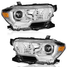WEELMOTO For 2016-2022 Toyota Tacoma Chrome Headlights Pair Headlamps Left+Right picture