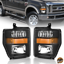 WEELMOTO Headlights For 2008-2010 Ford F250 F350 F450 F550 Super Duty Pair Lamps picture