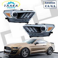 For 2015 2016 2017 Ford Mustang Headlights Set HID/Xenon W/LED DRL Pair LH+RH picture