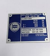 Data plate ID Tag Lancia plate  831AB0 831 AB 026 Delta integrale id-plate S65 picture