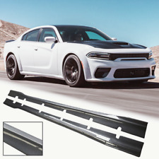 Widebody Side Skirts Extension Fits For 20-2023 Dodge Charger Carbon Fiber Look picture