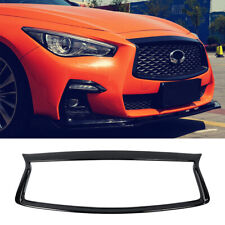 Gloss Black Front Grill Outline Trim Overlay Cover For 2018-23 Infiniti Q50 Q50S picture