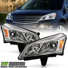 For 2013-2017 Chevy Traverse Chrome OE Style Headlights Headlamps Set Left+Right picture
