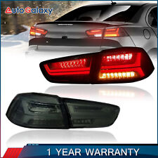 Smoke LED Tail Lights Rear Lamps w/Dynamic Indicator For 08-17 Mitsubishi Lancer picture