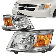 For 2008-2010 Dodge Grand Caravan Chrome Left & Right Headlight Assembly Pair picture