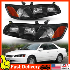 Fit 2000-2001 Toyota Camry Headlights Lamps+Corner Turn Signal Lights Left+Right picture