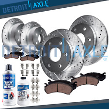 Front and Rear Brake Drilled Rotors Brake Pads for 2010 2011 Ford F-150 6 Lugs picture