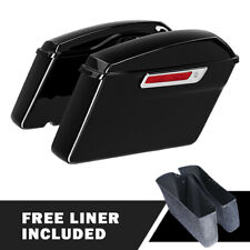 Vivid Black Saddlebags W/ Latches Fit For Harley Touring Road Street Glide 93-13 picture