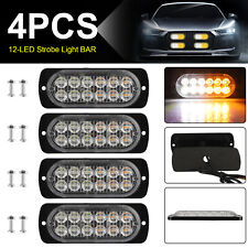 4x 12 LED Strobe Light Bar Car Truck Flashing Warning Hazard Beacon Amber/White picture