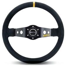 Sparco Competition R215 350mm SUEDE 2 Spoke Steering Wheel w/ Yellow Stitching picture