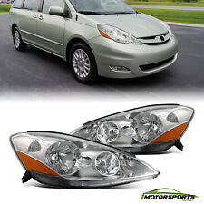 For 2006-2010 Toyota Sienna Projector Chrome Headlights Head Lamps Pair Set picture