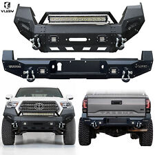 Fits 2016-2023 Toyota Tacoma Vijay New Front/Rear Bumper WWinch Plate&LED Lights picture