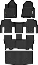 OEDRO Floor Mats Full Set TPE Rubber For 2022-2024 Jeep Wagoneer 8 Seater Liners picture