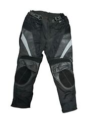 Xelement Men's 38 Black Premium Leather Motorcycle Over Pants Zippers Pads picture
