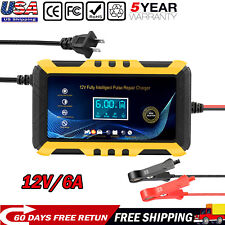 12V 6A Intelligent Car Battery Charger Automatic Pulse Repair Starter AGM/GEL picture