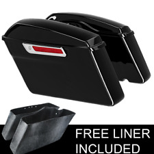 Painted Vivid Black Hard Saddlebags Fit For Harley Touring Road King Glide 14-24 picture