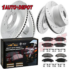 Front & Rear Drilled Rotors Brake Pads for Chevy Silverado 1500 GMC Sierra Yukon picture