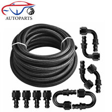 20FT 4/6/8/10/12AN Braided CPE Fuel Oil Line & 10PCS Push Lock Hose Fittings Kit picture