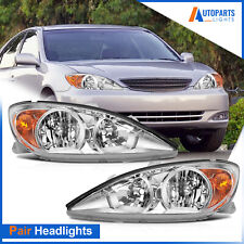 For 2002-2004 Toyota Camry Sedan 4-Door Chrome Headlights Assembly Left & Right picture