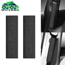 2PCS JDM Recaro Black Fabric Seat Belt Cover Shoulder Pads Racing Seat Material picture