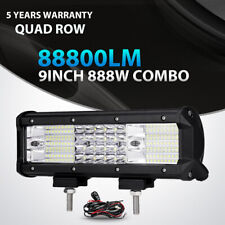 Quad Row 888W 9 inch LED Work Light Bar Combo Car Driving ATV Offroad 4WD Truck picture