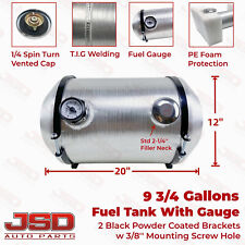 With Gauge 9.75 Gallon 12x20'' Fuel Tank 3/8 NPT Spun Aluminum End Fill Gas Tank picture