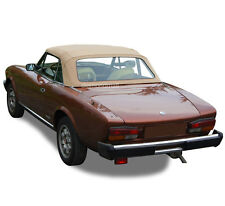Fits Fiat 124 2000, Spider CS2 1979-1982 Convertible Soft Top Tan Pinpoint Vinyl picture