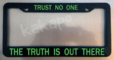 Trust No One Truth Is Out There X Files Fans Glossy Black License Plate Frame picture