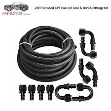 20ft 4/6/8/10/12AN Braided CPE Fuel Oil Line & 10PCS Push Lock Hose Fittings Kit picture