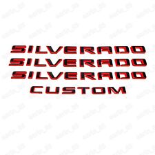 4pcs Red Black For 2019-2024 Silverado 1500 Custom Fender Tailgate Emblem picture