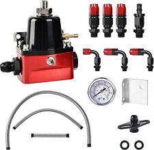 Fuel Pressure Regulator 6AN EFI Bypass Return Adjustable 30-70psi Black Red picture