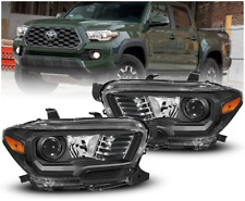 For 2016-21 Toyota Tacoma Black Projector Headlights Lamp DRL W/O LED Left+Right picture