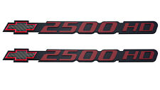 2x 01-07 Bowtie 2500 HD Emblem Front Side Door Badge for Silverado Red picture