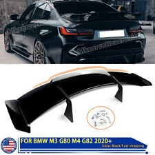 For 20-22 BMW M4 G82 G80 M3 Rear Trunk Big Spoiler High-Kick Lip Gloss Black USA picture