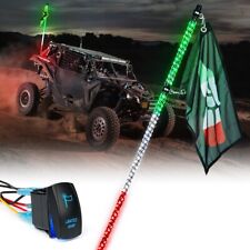 Xprite 4FT Green White Red Spiral Static LED Whip Light with Mexico Eagle Flag picture