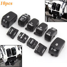 10x Black Hand Control Switch Buttons Caps For Harley Touring Electra Road Glide picture