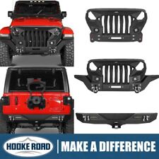 Hooke Road Front Grille Bumper / Back Rear Bumper For 2018-2024 Jeep Wrangler JL picture