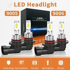9005 9006 LED Headlights Kit Combo Bulbs 8000K High Low Beam Super White Bright picture