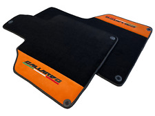 Black Floor Mats For Lamborghini Gallardo Carpets Orange Alcantara Leather picture