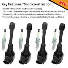 4X Ignition Coil + 4X Spark Plug Kit For Nissan Sentra L4 1.8L 2.0L 2.5L UF549 picture