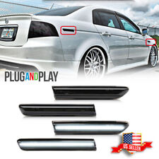 4PC Smoked LED Front+Rear Side Marker Lights White Lamps For 2004-2008 Acura TL picture