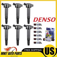 Set of 6 Denso Platinum TT Spark Plug + 6 Ignition Coil For Toyota Lexus Camry picture