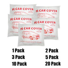 1/2/3/5/10/20 PACK Clear Plastic Disposable Car Cover Temporary Universal covers picture