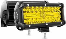 Nilight 2PCS 6.5Inch 120W Flood LED Light Bar Amber Fog Driving Lamps for Trucks picture
