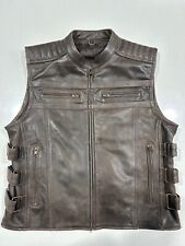 Custom vintage motorcycle leather vest picture