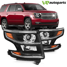 For Chevy Tahoe Suburban 2015-2020 Black Headlights Assembly Replacement Pair picture