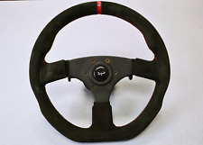 NICE USED TAZIO CORSE QUICK RELEASE BLACK LEATHER 340 mm RACING STEERING WHEEL picture