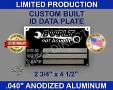 SERIAL NUMBER ID DATA PLATE CUSTOM MODEL BUILT NOT BOUGHT (BLANK) + RIVETS picture