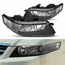 For 2004-2008 Acura TSX Black Clear Projector Headlights HeadLamps Signal picture