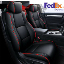 Front+Rear Full Set Custom Fit Seat Cover Black+Red Line For Honda Accord 18-21 picture